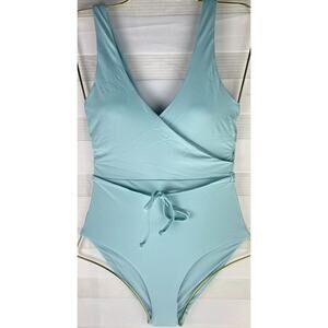 NWT Andie The Belmar One Piece Swimsuit in Cablu /Pastel Blue Size XS